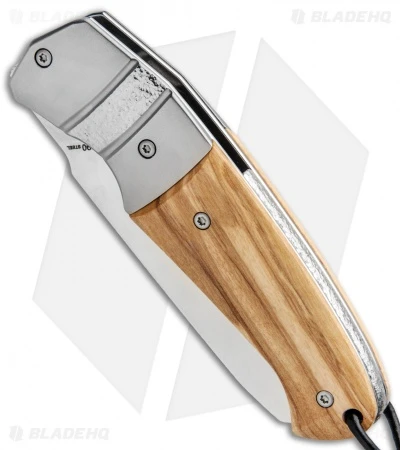 Viper Knives Novis Front Flipper Knife Olive Wood/Ti Bolster (3" Satin) 2 Viper Knives Novis Front Flipper Knife Olive Wood/Ti Bolster (3" Satin) - Image 2