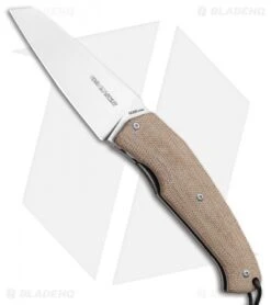 Viper Knives Novis Front Flipper Knife Brown Canvas Micarta (3" Satin)