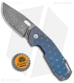Viper Knives Vox Odino Frame Lock Knife Blue Titanium (3" Damascus) -Blade Vault Viper Knives Vox Odino FL Blue Ti Damascus VA5918BSW BHQ 113172 jr bottlecap