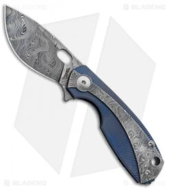 Viper Knives Voxnaes Lille Knife Blue Ti/Damascus (2.5" Damascus) VA5964BL