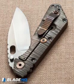 Duane Dwyer Custom SMF Bowie Knife Caveman G-10/Ti (3.9" Satin CTS-XHP) -Blade Vault ddc smf bowie caveman brown half cm 2