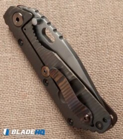 Duane Dwyer Custom SMF Bowie Knife Caveman G-10/Ti (3.9" Satin CTS-XHP) -Blade Vault ddc smf bowie caveman brown side cm 2