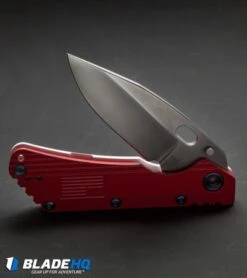 Duane Dwyer Custom SMF Bowie Knife Red/White Stepped Ti (3.9" Satin PD-1) -Blade Vault ddc smf bowie rwb usa half cm 2