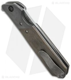 Olamic Cutlery Rainmaker Flipper Knife Zirconium/Micarta (4.25" Tumbled) 5 Olamic Cutlery Rainmaker Flipper Knife Zirconium/Micarta (4.25" Tumbled) -Blade Vault olamic cutlery rainmaker r034 side cm