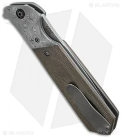 Olamic Cutlery Rainmaker Flipper Knife Damascus/Micarta (4.25" Tumbled) 5 Olamic Cutlery Rainmaker Flipper Knife Damascus/Micarta (4.25" Tumbled) -Blade Vault olamic cutlery rainmaker r035 side cm