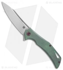 Olamic Cutlery Swish Frame Lock Knife Kinetic Rainforest Green Ti (3.75" Satin)