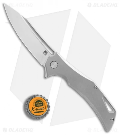 Olamic Cutlery Swish Flipper Frame Lock Knife Titanium (3.75" Satin) 4 Olamic Cutlery Swish Flipper Frame Lock Knife Titanium (3.75" Satin) - Image 4