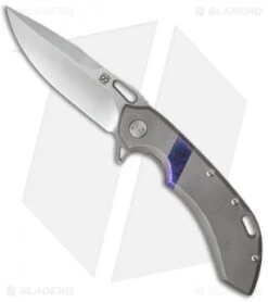 Olamic Wayfarer 247 Frame Lock Knife Titanium W/ Timascus Inlay (3.5" Satin)