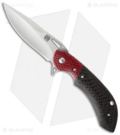 Olamic Cutlery Wayfarer Compact Flipper Knife Red C-Tek/CF (3.5" Satin)
