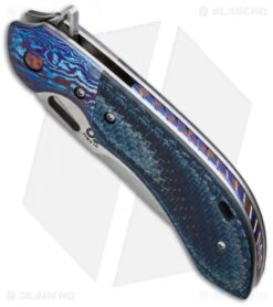 Olamic Cutlery Wayfarer Compact Flipper Knife Blue Twill CF (3.5" Satin) 5 Olamic Cutlery Wayfarer Compact Flipper Knife Blue Twill CF (3.5" Satin) -Blade Vault olamic cutlery wayfarer compact wc227 bottom cm