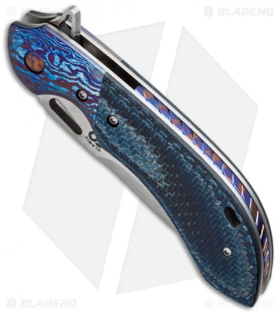 Olamic Cutlery Wayfarer Compact Flipper Knife Blue Twill CF (3.5" Satin) 3 Olamic Cutlery Wayfarer Compact Flipper Knife Blue Twill CF (3.5" Satin) - Image 3