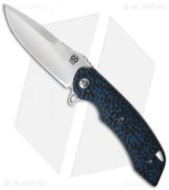 Olamic Cutlery Wayfarer Flipper Knife Contoured Blue G-10 (4" Polish) W699