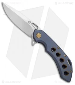 Olamic Wayfarer 247 Frame Lock Knife Blue/Gold Titanium (3.5" Satin)