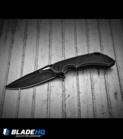 Olamic Wayfarer 247 Frame Lock Knife Black PVD Titanium (3.5" Black PVD) -Blade Vault olamic w247s flat black pvd BHQ 36262 dl