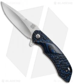 Olamic Cutlery Wayfarer Flipper Knife Black/Blue G-10 (4" Polish) W600