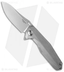 Rike Knife 1504A Framelock Flipper Knife Gray Titanium (3.75" Stonewash)