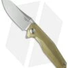 Rike Knife 1504A Framelock Flipper Knife Gold Titanium (3.75" Stonewash)