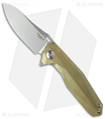 Rike Knife 1504A Framelock Flipper Knife Gold Titanium (3.75" Stonewash) 1 Rike Knife 1504A Framelock Flipper Knife Gold Titanium (3.75" Stonewash)