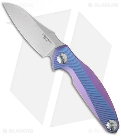 Rike Knife RK1503 Flipper Knife Purple Titanium (3.25" Stonewash) 1 Rike Knife RK1503 Flipper Knife Purple Titanium (3.25" Stonewash)