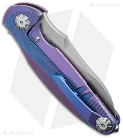 Rike Knife RK1503 Flipper Knife Purple Titanium (3.25" Stonewash) 2 Rike Knife RK1503 Flipper Knife Purple Titanium (3.25" Stonewash) - Image 2