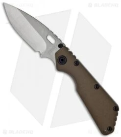 Strider SMF 3/4 Coyote Brown G-10 Folding Knife (3.9" Stonewash Plain)