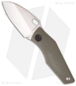 Strider SJ75 Mini Titanium Framelock Knife W/ Green G10 (3" Plain)