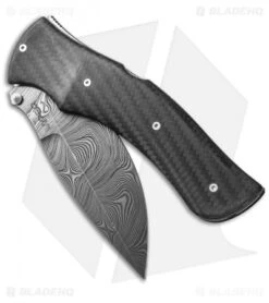 Viper Knives Start Lockback Knife Carbon Fiber (4" Damascus) V5840FC -Blade Vault viper start damascus carbon fiber va5840fc side open
